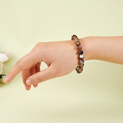 Gefärbte und erhitzte runde Perlen aus natürlichem Achatimitat aus Botswana-Achat für die Herstellung von DIY-Armbändern&nbsp;DIY-SZ0006-94B