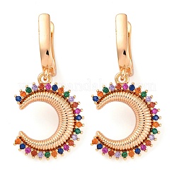 Pendientes de aro de circonio cúbico de micro pave de latón&nbsp;EJEW-K300-50G-01