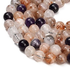 Brins de perles de quartz rutile en or noir naturel&nbsp;GG-CBAC678-A02-10mm