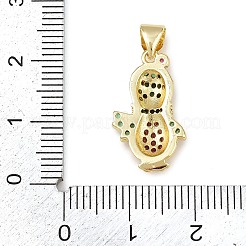 Colgantes de circonita cúbica micro pavé de latón navideño&nbsp;KK-B164-02G-03
