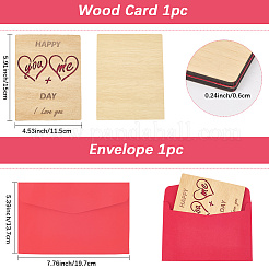 Valentinstag-Grußkarten aus Holz&nbsp;DIY-CP0011-91A