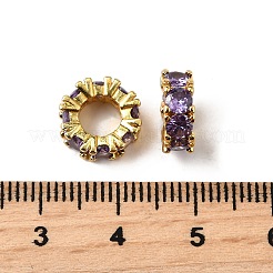 Messing mit europäischen Zirkonia-Perlen&nbsp;ZIRC-L041-18I