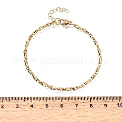 Bracciali a catena a maglie ovali intrecciate in acciaio inossidabile 304 da 3 mm per uomo e donna&nbsp;SA-CBAB767-17A-G