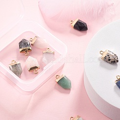 10 stücke 10 stil natürliche edelstein spitze anhänger&nbsp;G-LS0002-04
