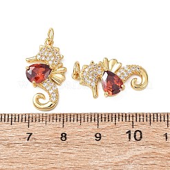 Pendentifs avec zircon cubiques à micro-pavés en laiton&nbsp;KK-C143-09G