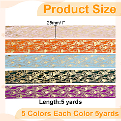 25 Yards 5 Farben Polyestergarnband&nbsp;DIY-WR0004-73