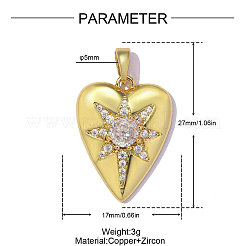 Pendentifs en laiton zircon cubique transparent&nbsp;CU-OY001-77G