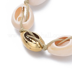Verstellbare geflochtene Perlenarmbänder aus gewachster Baumwollkordel&nbsp;BJEW-JB05121-02