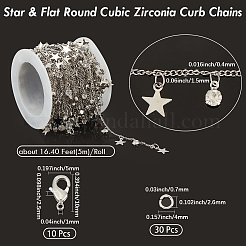 DIY Messing Micro Pave klare Zirkonia Panzerketten Halsketten/Armbänder Herstellungssets&nbsp;DIY-BBC0002-63P