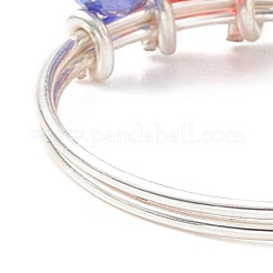 Anello da dito con perline intrecciate in vetro&nbsp;RJEW-TA00063