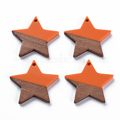 Pendentifs en résine opaque et bois de noyer&nbsp;RESI-T035-39