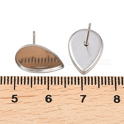 Anlaufgeschützte Cabochonfassungen für Ohrringe 304 Edelstahl Ohrstecker Rohlinge&nbsp;STAS-Q170-13