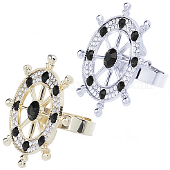 2 pieza de clips de corbata de aleación de rhinestone de 2 colores&nbsp;FIND-CY0001-37B