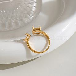 Offene Manschettenringe aus Edelstahl 304 mit Zirkonia-Pavé für Damen&nbsp;LI9548