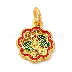 Pendentifs en émail d'alliage de placage de rack avec anneau de saut&nbsp;ENAM-M048-18MG
