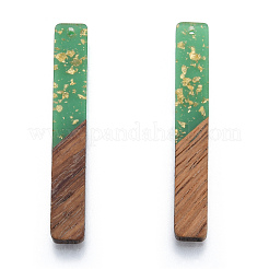 Gros pendentifs en résine opaque et bois de noyer&nbsp;RESI-N025-034-E01