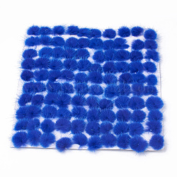 Décoration de boule de fourrure de vison faux, boule de pom pom, pour bricolage, bleu, 3~3.5 cm, environ 80 pcs / carte