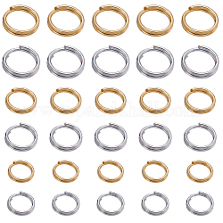 Beebeecraft 600 piezas 6 estilos 304 anillos partidos de acero inoxidable, anillos de salto de doble bucle, color mezclado, 5~7x1~1.3mm, diámetro interior: 5.5 mm, 100 piezas / style