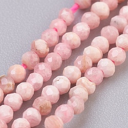 Chapelets de perles en rhodonite naturelle, AA grade, facette, ronde, 2mm, Trou: 0.5mm, Environ 242 pcs/chapelet, 15.5 pouce (39.4 cm)