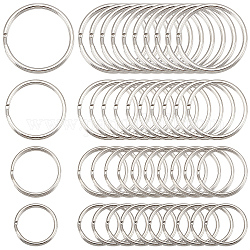 Nbeads 80 pz 4 anelli chiave in ferro diviso in stile, platino, 15~30x2~3mm, diametro interno: 12~26mm, 20pcs / style