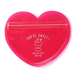 ペット用プラスチックジップロックバッグ  キャンディ  クッキー収納袋  セルフシールバッグ  トップシール  キャンディ  ハート形  クリムゾン  11x12.7x0.2cm  片側の厚さ：2.3ミル（0.06mm）  10個/袋