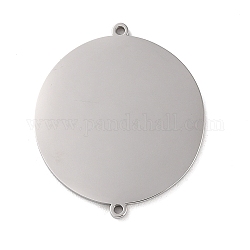 304 Stainless Steel Connector Charms, Laser Cut, Flat Round Links, Stainless Steel Color, 23.5x20x1.5mm, Hole: 1.2mm