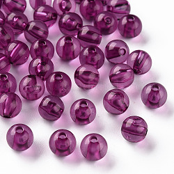 Transparente Acryl Perlen, Runde, Magenta, 8x7 mm, Bohrung: 2 mm