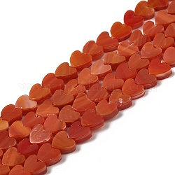 Fili di perline murano fatto a mano, cuore, indian rosso, 6x6x2~2.5mm, Foro: 1 mm, circa 77pcs/filo, 15.75''~16.14'' (40~41 cm)