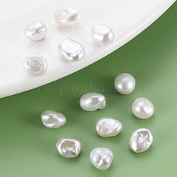 Perline di perle naturali di keshi, perla d'acqua dolce coltivata, Senza Buco / undrilled, riso, colore conchiglia, 9~16x8~12x5~8mm