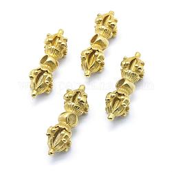 Perline in ottone, Dorje vajra per i gioielli buddha,  piombo & cadmio & nichel libero, grezzo (non placcato), 35.5x12x12.5mm, Foro: 4 mm