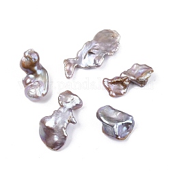 Perlas barrocas naturales barrocas, Abalorios de agua dulce, ningún agujero, pepitas, lila, 18~34x14~15x2~7mm