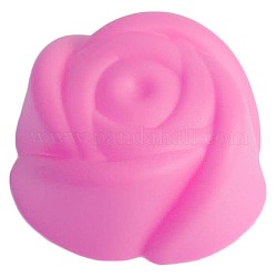 Wiederverwendbares Cupcake-Formenset aus lebensmittelechtem Silikon, Blume, Backförmchen für Muffins, neon rosa , 30 mm, Innendurchmesser: 70 mm