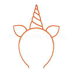Lindas bandas de plástico para la cabeza de unicornio, accesorios para el cabello de diy para niñas, naranja oscuro, 218.5x156mm