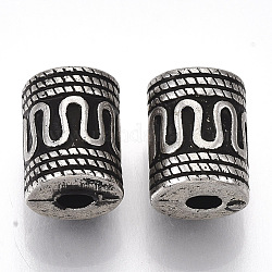 CCB Plastic Beads, Column, Antique Silver, 13x10mm, Hole: 3.5mm, about 450pcs/500g