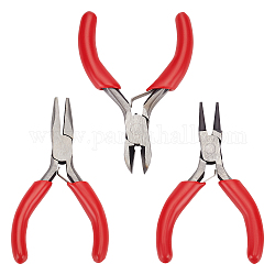 AHANDMAKER 3 Pcs Mini Pliers Tool Set, 3 Styles Wire Cutters including Needle Nose Plier Round Nose Plier for Cutter Wire, Bending Steel Wire Small Object Grasping
