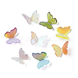 Cabochon in resina trasparente, 3 d farfalla, colore misto, 7.5x9.5x3mm