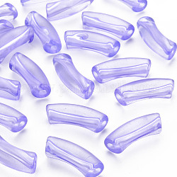 Прозрачные акриловые бусины, изогнутая трубка, средне фиолетовый, 32x9.5x8 мм, отверстие : 1.8 мм, Около 330 шт / 500 г