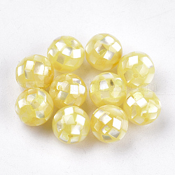 Harz perlen, mit gelber Schale, Runde, Gelb, 10~10.5 mm, Bohrung: 1 mm
