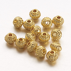 Séparateurs perles en alliage de style tibétain, accessoires en métal pour bricolage, sans plomb, sans cadmium et sans nickel, lanterne, dorée, environ 5 mm de diamètre, Longueur 4mm, Trou: 1.5mm
