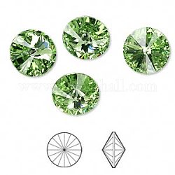 Cabujones de Diamante de imitación cristal austriaco, pasiones de cristal, Aluminio, facetas rivoli, 1122, 214 _peridot, 6.14~6.32mm