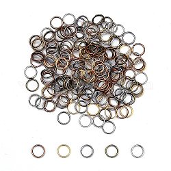 Anelli di ferro spezzato di colore misto, anelli di salto a doppio anello, 7x0.7mm, circa  6.3mm diametro interno, circa 6000pcs/500g