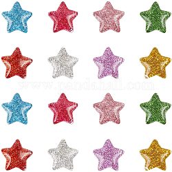 Кабошоны из смолы arricraft, с блеском порошок, звезда, разноцветные, 16x16.5~17x5~6 мм, 8 цветов, 30 шт / цвет, 240 шт / коробка