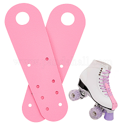 Ahandmaker 1 par de protectores de dedos para patines, Protector de dedo del pie plano de cuero para patines de ruedas, accesorios para patines de hielo, color rosa