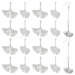 Unicraftale 50Pcs 304 Stainless Steel Pendants, Ginkgo Leaf, Stainless Steel Color, 28x26x2mm, Hole: 1mm