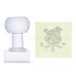 Plastikstempel, Zubehör für Seifenformen zum Selbermachen, Viereck, Blumenmuster, 38x38 mm