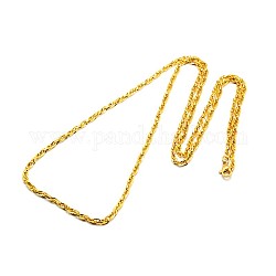 304 collar de cadena de cuerda de acero inoxidable de moda, con cierre de langosta, dorado, 28 pulgada ~ 30 pulgadas (71.1~76.2 cm) x3 mm