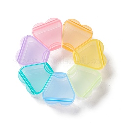 Прозрачные пластиковые коробки, для хранения ювелирных изделий, 7 отсеков, цветок, красочный, 12.2x12.4x2.4 см