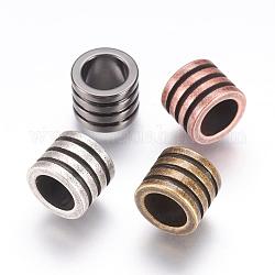 304 Stainless Steel Beads, Column, Mixed Color, 10x8mm, Hole: 6.5mm