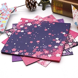 桜模様の折り紙を使った正方形  折りたたまれたソリッドカラーのカラーペーパー  子供のハンドメイドDIYスクラップブッキングクラフト装飾  インディゴ  150x150mm  60個/セット
