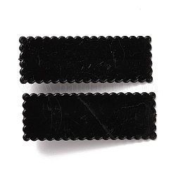 Pinzas de pelo de cocodrilo de plástico rectangulares, pasadores de pelo para mujeres y niñas, con fornituras de hierro tono platino, negro, 55x20x10mm